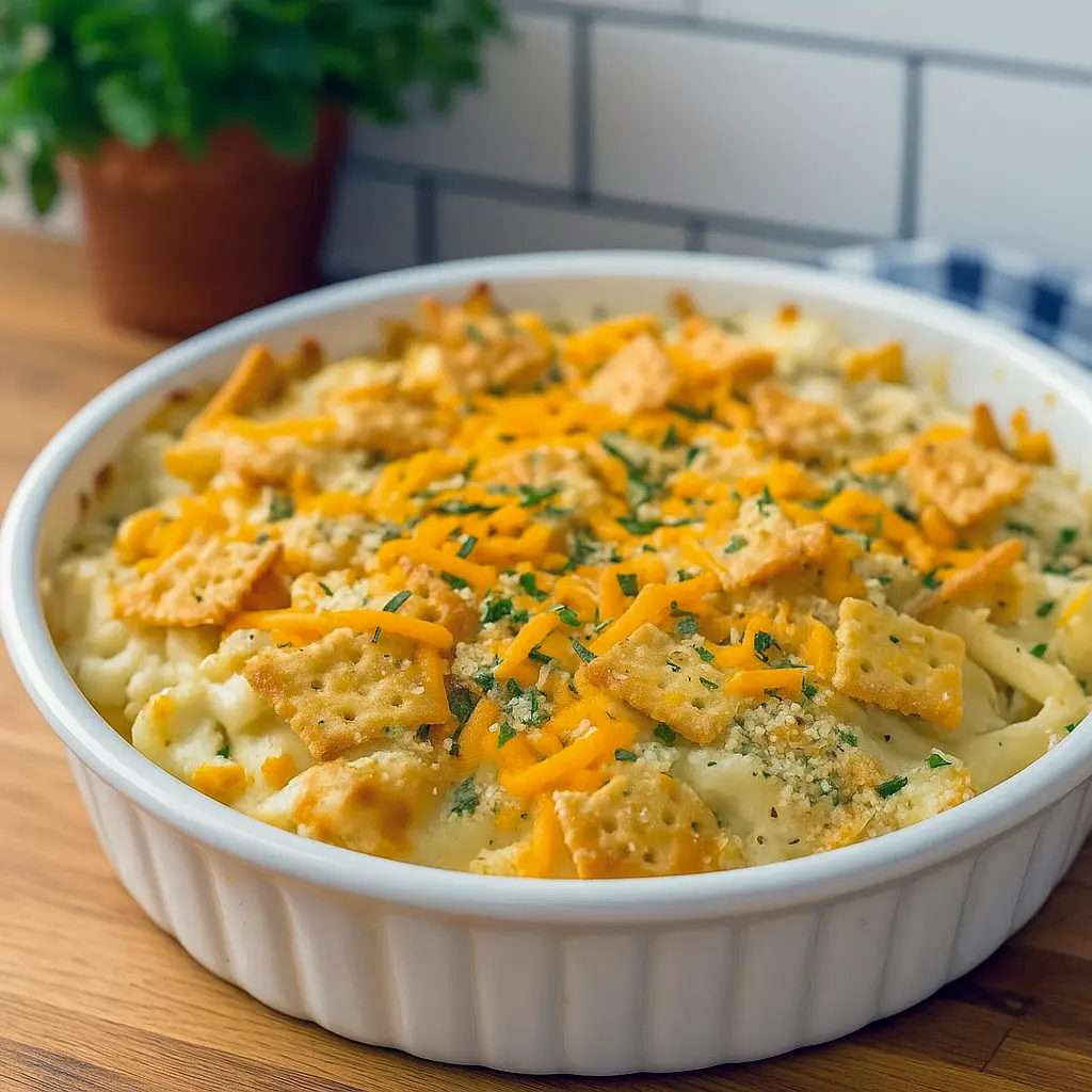 Golden-topped Church Chicken Casserole fresh from the oven, creamy and cheesy inside with a crunchy cracker topping. Perfect as Cheap Dinners To Feed A Crowd, delicious for Super Easy Weeknight Meals, or even served as Recipes For Company Dinner. This classic comfort bake, also called Millionaire Chicken, is one of the best Casserole Recipes With Chicken — great for Small Group Meal Ideas or a simple Plain Chicken dish. Easy to make and always a hit, it’s a staple in Easy Casserole Recipes Chicken collections.