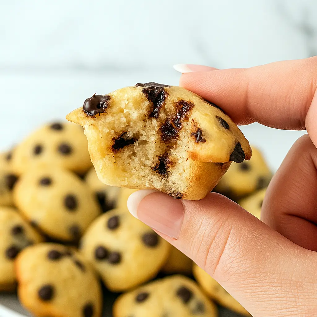 Mini chocolate chip muffins on a cooling rack, baked golden and fluffy—perfect Healthy Breakfast Mini Muffins, Get Together Snack Ideas, and Kids Birthday Snacks For School, made with wholesome ingredients for Clean Recipes For Kids.