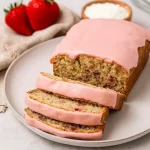 Moist loaf of Strawberry Quick Bread with fresh berries on top, perfect Strawberry Breakfast Recipes, soft texture, Strawberry Bread Recipe, Pancake Mix Dessert Recipes, Pancake Bread, Strawberry Cornbread, Soft Breakfast Foods, Recipes With Strawberries, and Good Breakfast Ideas for a tasty morning treat.
